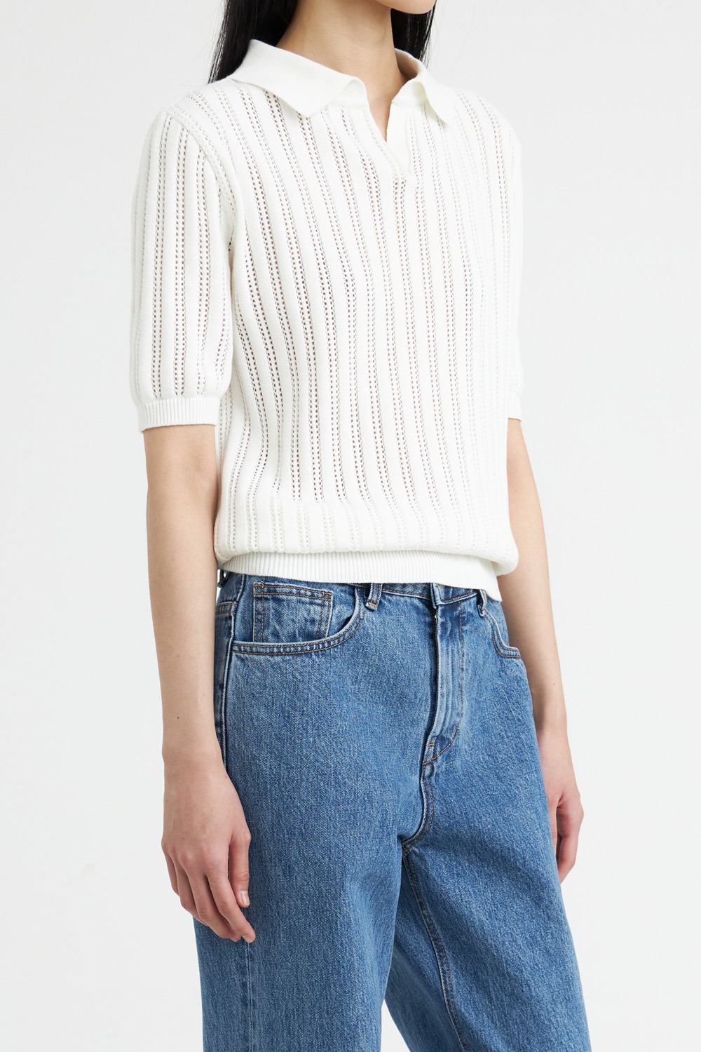 Pointelle-Knit Top