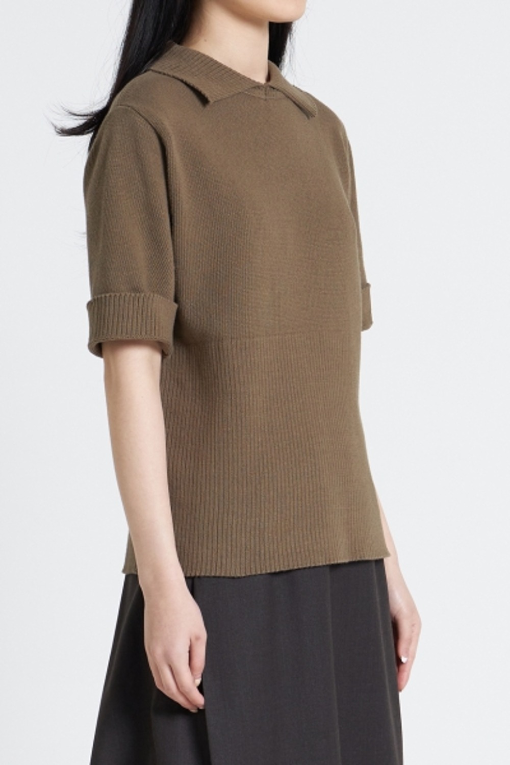 Structured Collar Knit Top