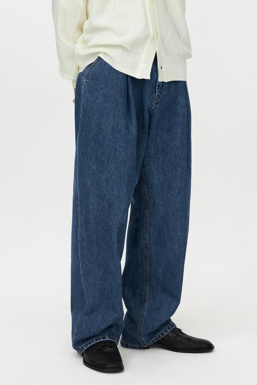Structured Wide Denim Pants (Long)