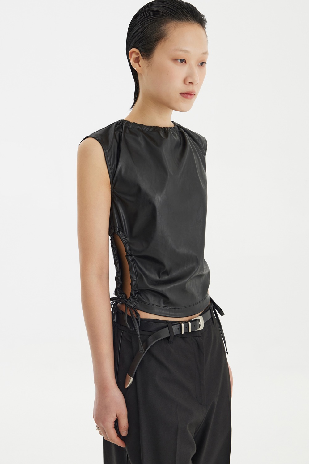 Faux Leather Sleeveless Top