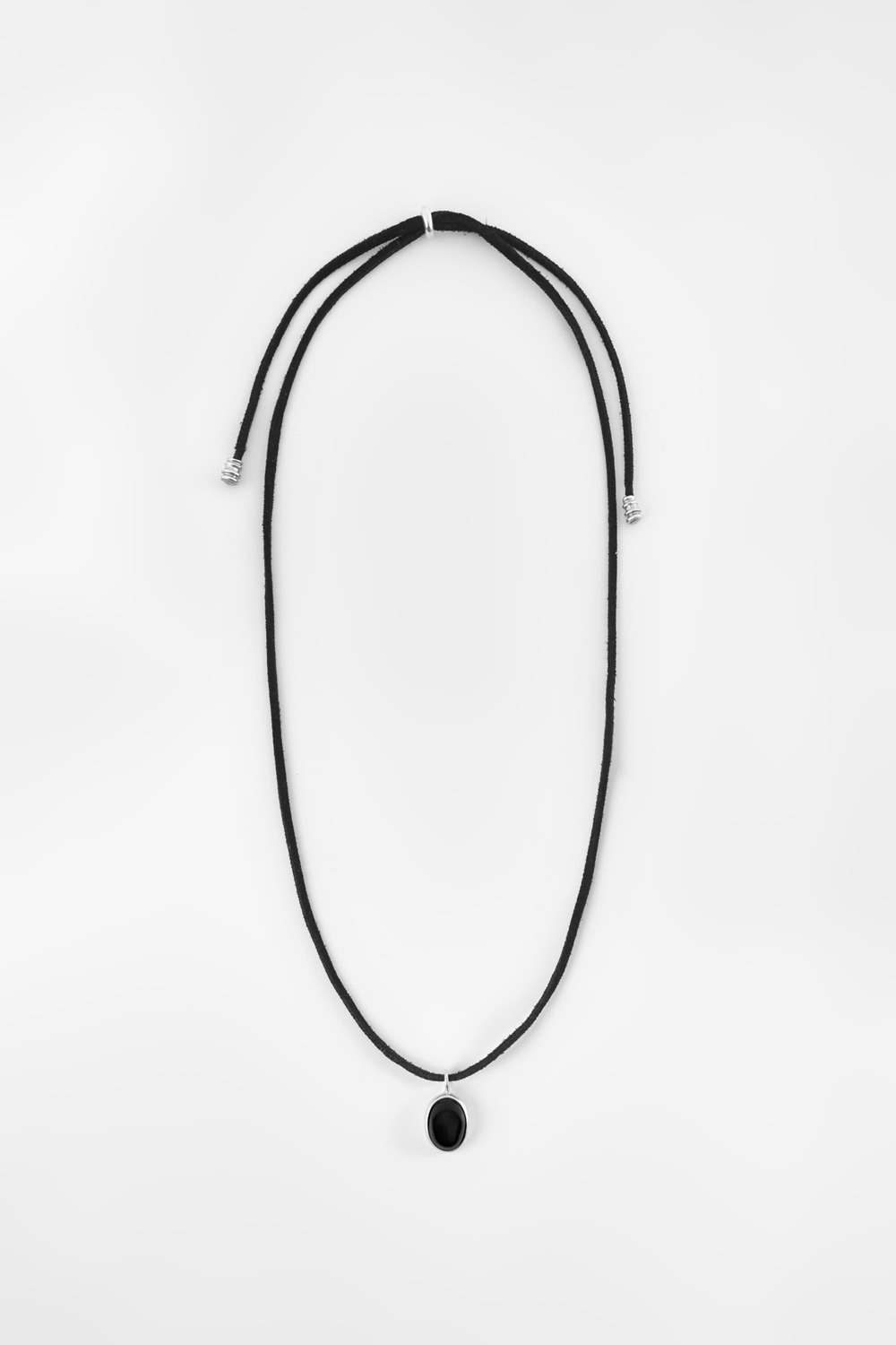 Gemstone Leather Strap Necklace