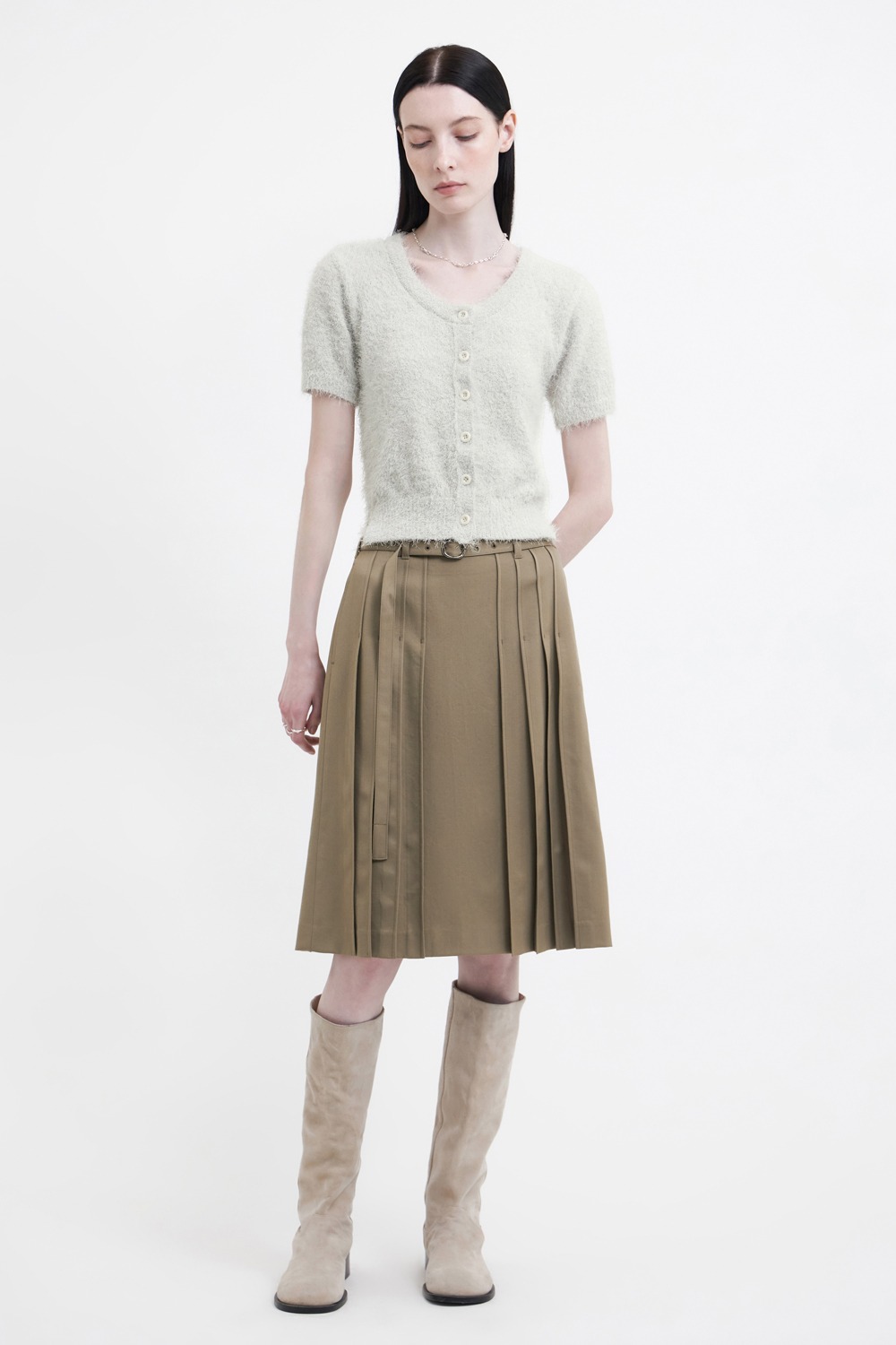Pleats Midi Skirt